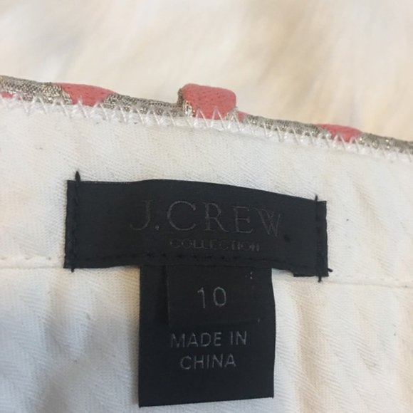 J.Crew Cafรฉ Capri - Coral Gilded Dot Brocade Sz 10 - Picture 6 of 9